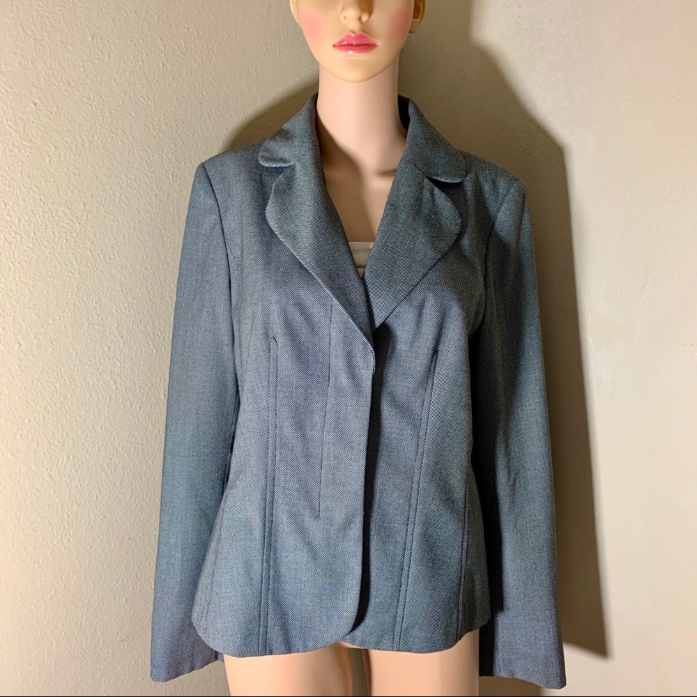 ANN TAYLOR BLACK WHITE BLAZER SIZE 8